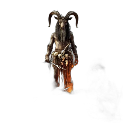 creature, staff, animal, mask, concept art, fantasy art, 3d render, pixel art transparent PNG cut-out