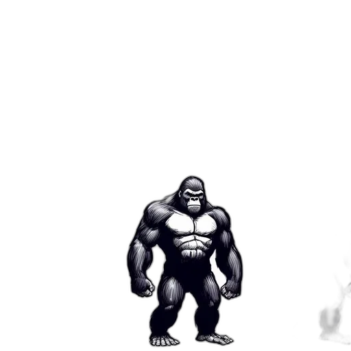 creature, animal, concept art, pixel art, comic book art, 3d render, fog, monochrome transparent PNG cut-out
