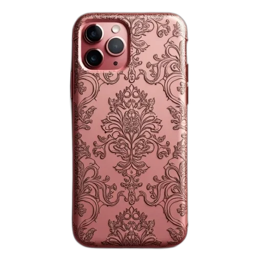 pink, brown, damask, case transparent PNG cut-out