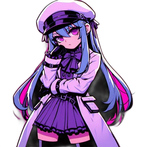 staff, hat, dress, weapon, pixel art, anime, vaporwave, cyberpunk transparent PNG cut-out