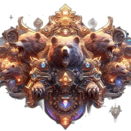 staff, animal, face, crown, fantasy art, concept art, pixel art, photorealistic transparent PNG cut-out