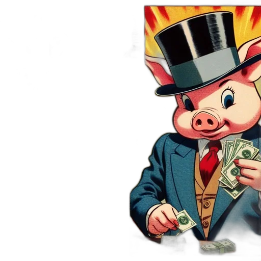 comic, strip, pig, character, dons, various, outfits, initially transparent PNG cut-out