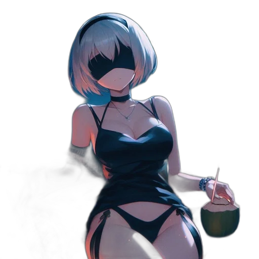 dress, robot, bottle, mask, concept art, anime, pixel art, cyberpunk transparent PNG cut-out