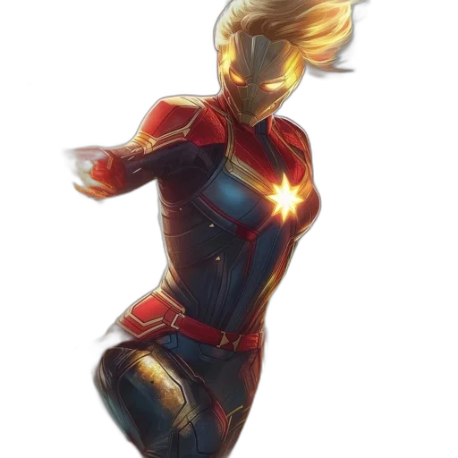 staff, comic book art, concept art, fantasy art, 3d render, golden, captain, marvel transparent PNG cut-out