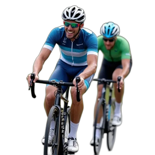 cyclist, blue, white, jersey, riding, bicycle, track, another transparent PNG cut-out