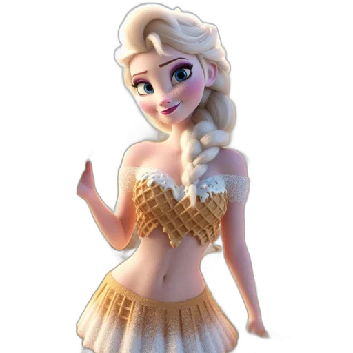 dress, crown, staff, 3d render, concept art, cartoon, fantasy art, underwater transparent PNG cut-out