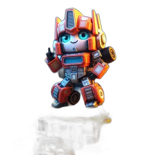 robot, 3d render, concept art, fantasy art, outer space, central, red, silver transparent PNG cut-out