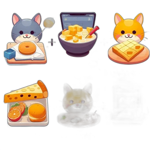food, concept art, 3d render, pixel art, monochrome, pastel, illustrated, story transparent PNG cut-out