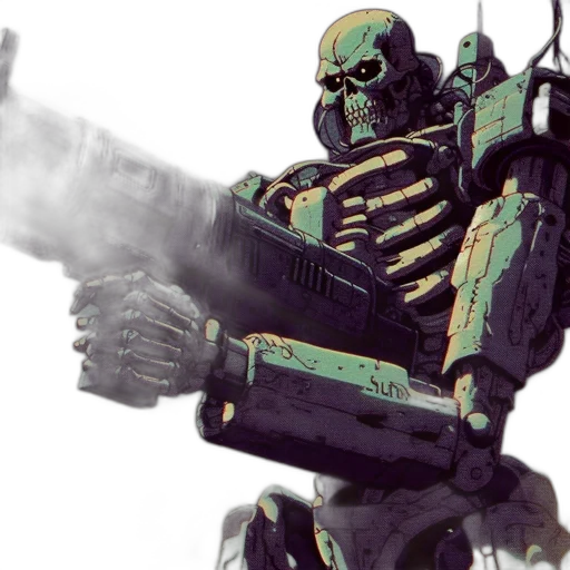 robot, weapon, concept art, cyberpunk, 3d render, comic book art, image, hybrid transparent PNG cut-out