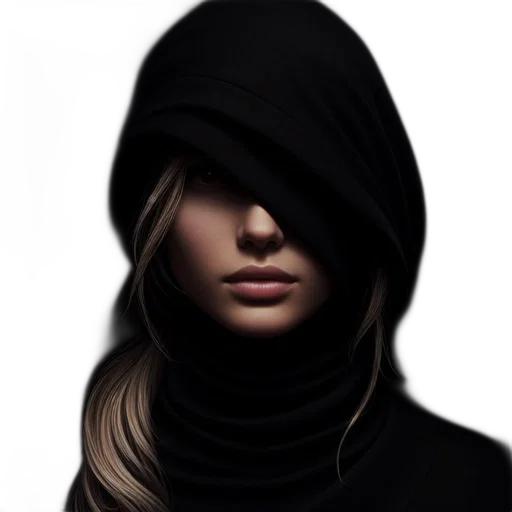 mask, face, jacket, hat, photorealistic, concept art, fantasy art, 3d render transparent PNG cut-out