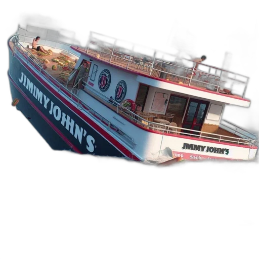 3d render, photorealistic, concept art, comical, scene, sinking, ship, named transparent PNG cut-out