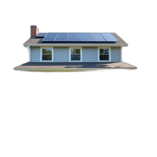 building, staff, 3d render, concept art, photorealistic, modern, house, solar transparent PNG cut-out