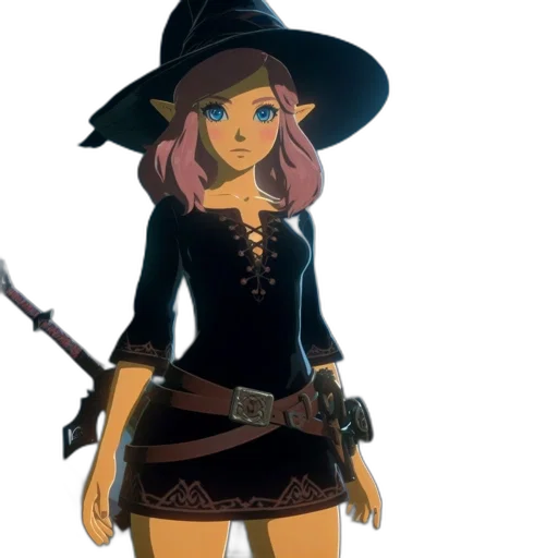 staff, dress, concept art, fantasy art, pixel art, 3d render, dark, woman transparent PNG cut-out