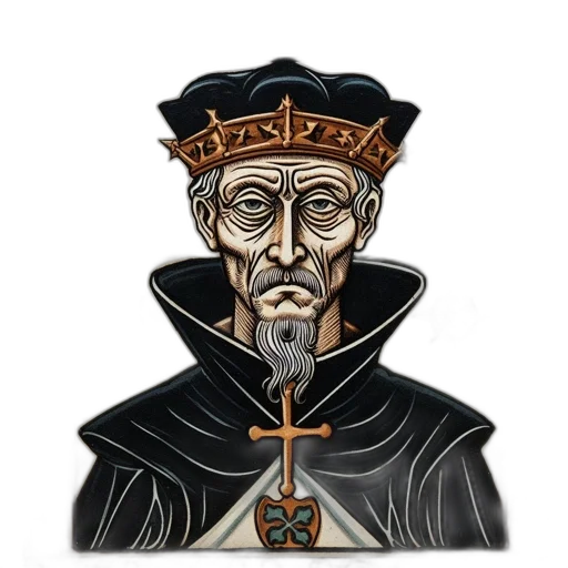 crown, staff, face, cartoon, concept art, pixel art, 3d render, illustrated transparent PNG cut-out