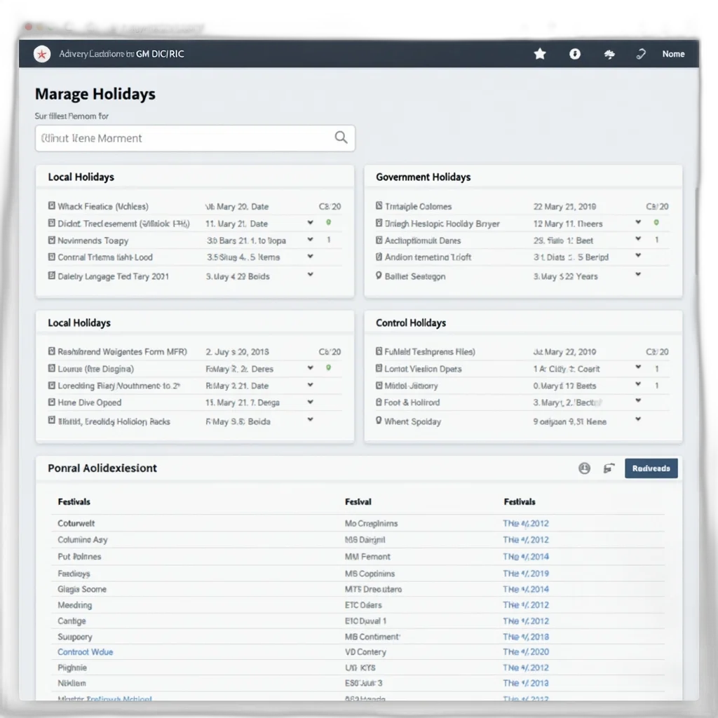 screenshot, holiday, management, system, various, tabs, fields, top transparent PNG cut-out