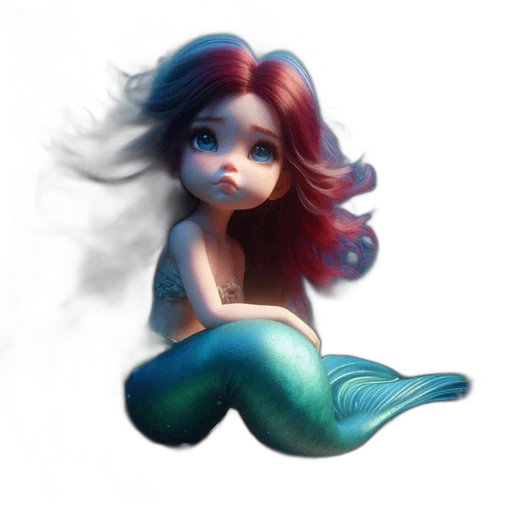 creature, fantasy art, concept art, photorealistic, watercolor, underwater, blue, enchanting transparent PNG cut-out