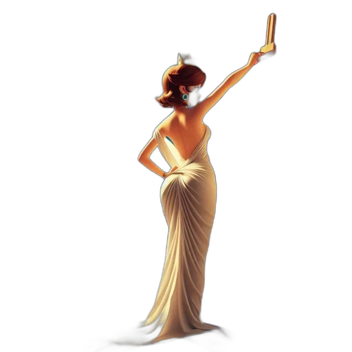 dress, staff, jewelry, weapon, concept art, photorealistic, pixel art, fantasy art transparent PNG cut-out