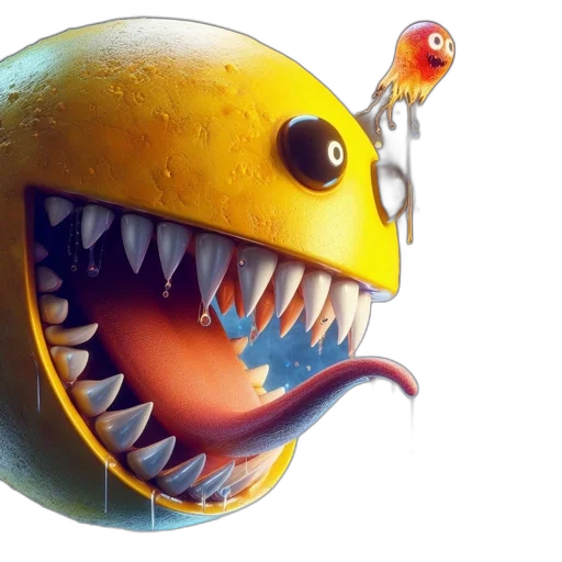 creature, mask, 3d render, concept art, photorealistic, massive, yellow, spherical transparent PNG cut-out