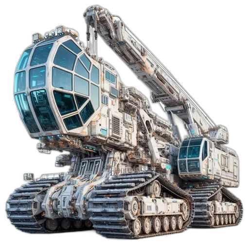 robot, weapon, building, furniture, 3d render, concept art, cyberpunk, photorealistic transparent PNG cut-out