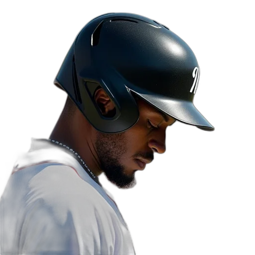 hat, photorealistic, concept art, 3d render, baseball, player, wearing, black transparent PNG cut-out