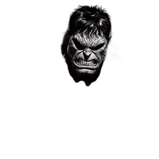 mask, face, creature, animal, comic book art, photorealistic, concept art, 3d render transparent PNG cut-out