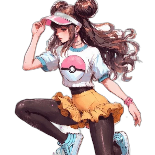 dress, hair, jacket, hat, concept art, anime, comic book art, cartoon transparent PNG cut-out