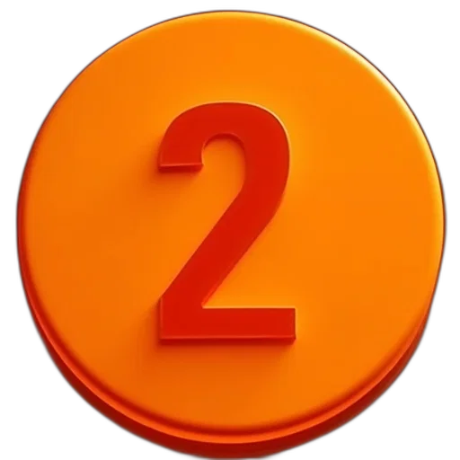 jewelry, furniture, 3d render, photorealistic, orange, disc, number transparent PNG cut-out