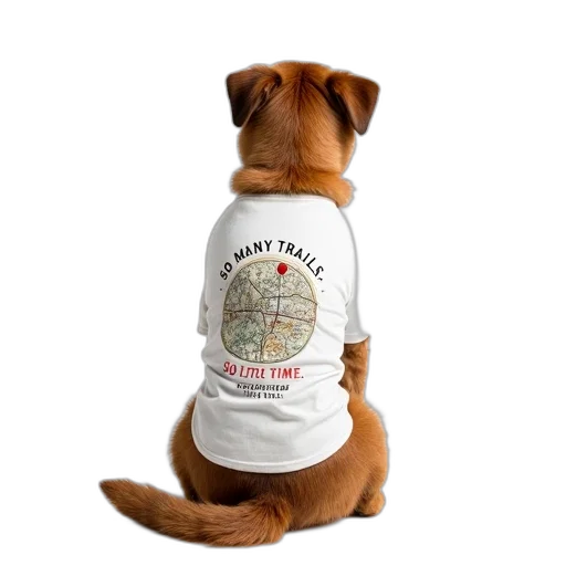 staff, brown, dog, wearing, white, t-shirt, graphic, design transparent PNG cut-out