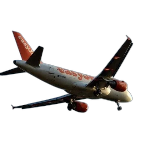 3d render, photorealistic, easyjet, airplane, flying, sky, landing, gear transparent PNG cut-out