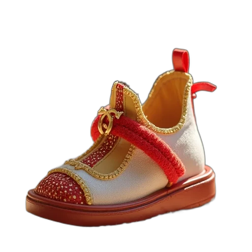 shoes, 3d render, photorealistic, disney, princess, tian, slipper, toddler transparent PNG cut-out