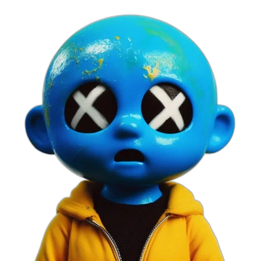 mask, jacket, face, creature, 3d render, concept art, cartoon, outer space transparent PNG cut-out