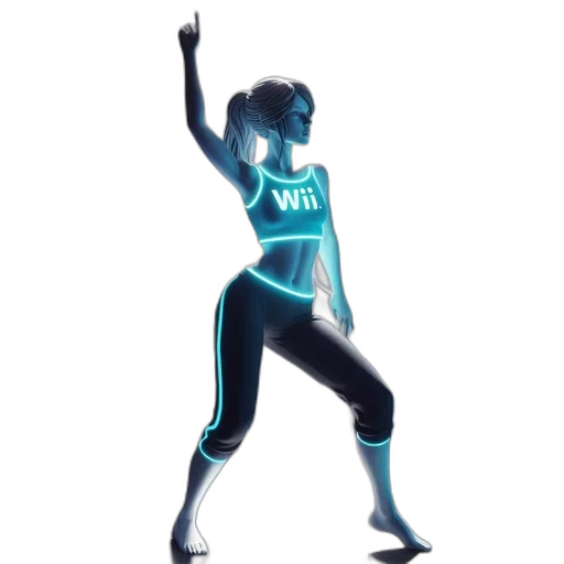 robot, staff, 3d render, concept art, pixel art, vaporwave, blue, group transparent PNG cut-out