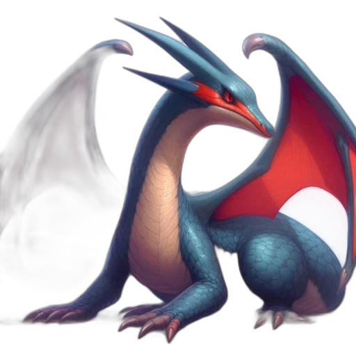 dragon, creature, animal, concept art, fantasy art, watercolor, pixel art, blue transparent PNG cut-out