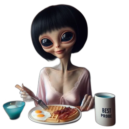 food, dress, robot, face, concept art, cartoon, photorealistic, fantasy art transparent PNG cut-out