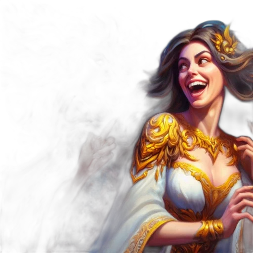 fantasy art, concept art, comic book art, golden, two, women, distinct, facial transparent PNG cut-out