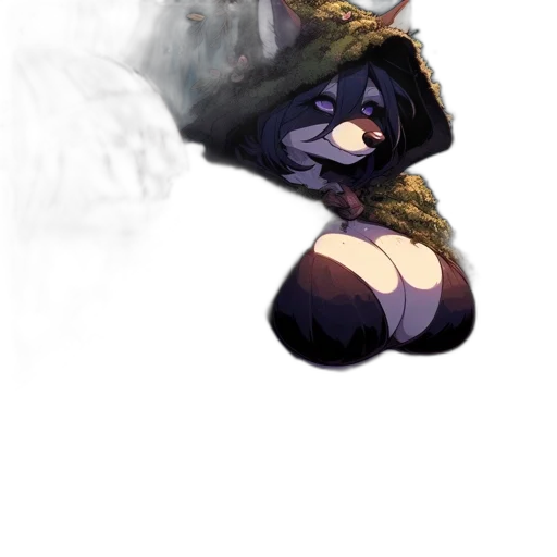 mask, creature, hat, staff, concept art, watercolor, pixel art, fantasy art transparent PNG cut-out