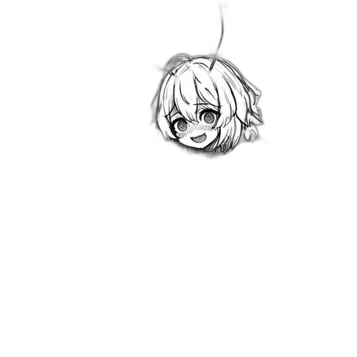 hair, creature, face, mask, anime, pixel art, pencil sketch, concept art transparent PNG cut-out