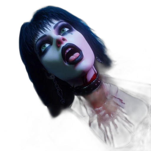face, creature, photorealistic, 3d render, concept art, fantasy art, neon lights, gothic transparent PNG cut-out