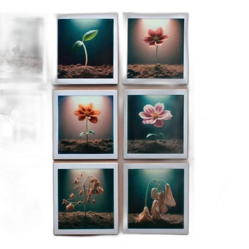 flower, photorealistic, underwater, twelve, photos, capture, plant, lifecycle transparent PNG cut-out