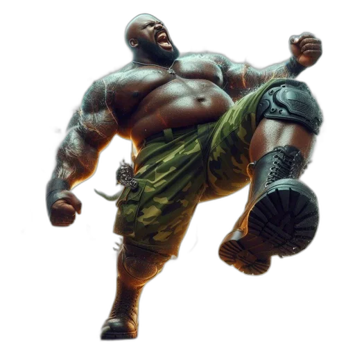 animal, weapon, concept art, photorealistic, comic book art, fantasy art, muscular, figure transparent PNG cut-out