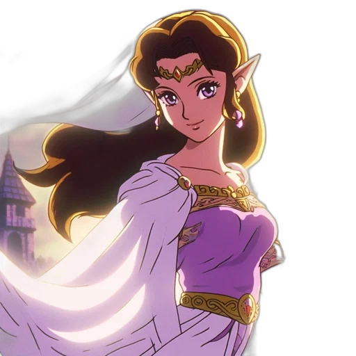 crown, dress, jewelry, anime, concept art, vaporwave, fantasy art, golden transparent PNG cut-out