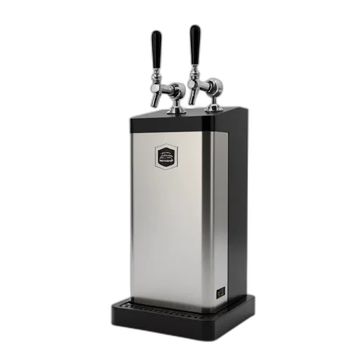 robot, staff, 3d render, stainless, steel, kegerator, two, beer transparent PNG cut-out