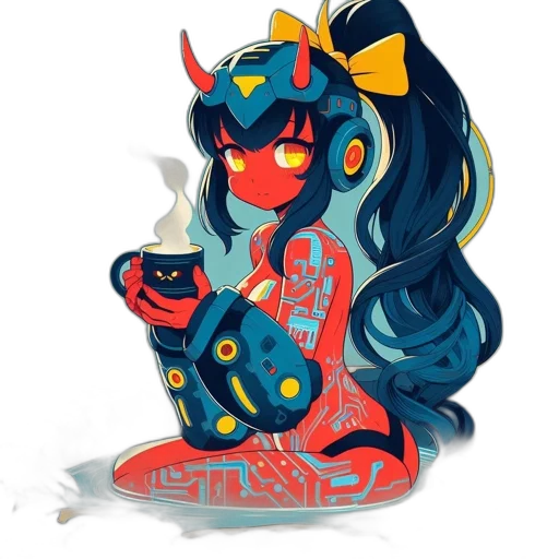 mask, dress, concept art, pixel art, anime, fantasy art, fire, blue transparent PNG cut-out