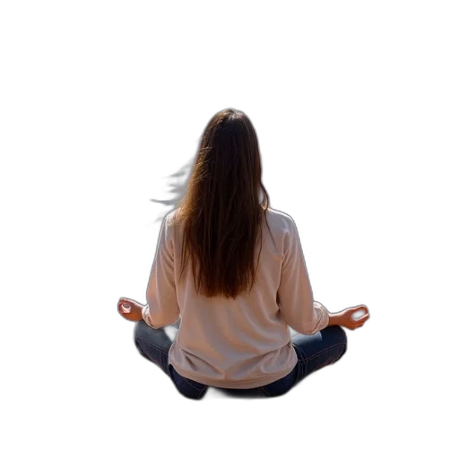 staff, jacket, hair, 3d render, photorealistic, person, long, sitting transparent PNG cut-out