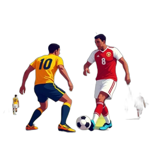 concept art, pixel art, photorealistic, fantasy art, digital, illustration, soccer, match transparent PNG cut-out