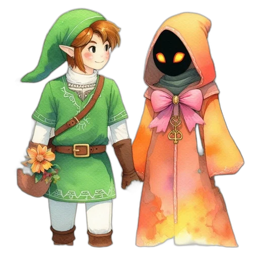 mask, dress, staff, concept art, pixel art, fantasy art, watercolor, fire transparent PNG cut-out