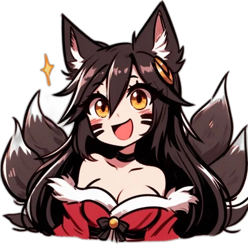staff, anime, pixel art, cartoon, fantasy art, animated, fox-like, character transparent PNG cut-out