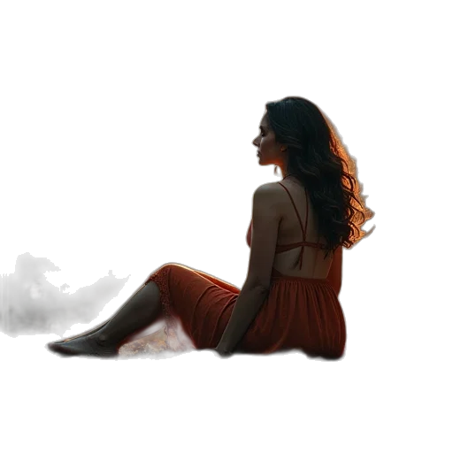 dress, hair, concept art, watercolor transparent PNG cut-out