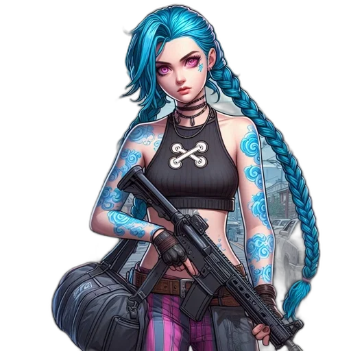 weapon, jacket, cyberpunk, concept art, fantasy art, pixel art, blue, pastel transparent PNG cut-out