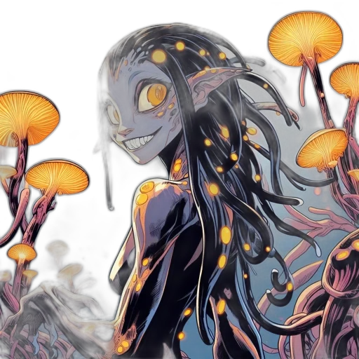 concept art, fantasy art, anime, comic book art, golden, ethereal, figure, elf-like transparent PNG cut-out